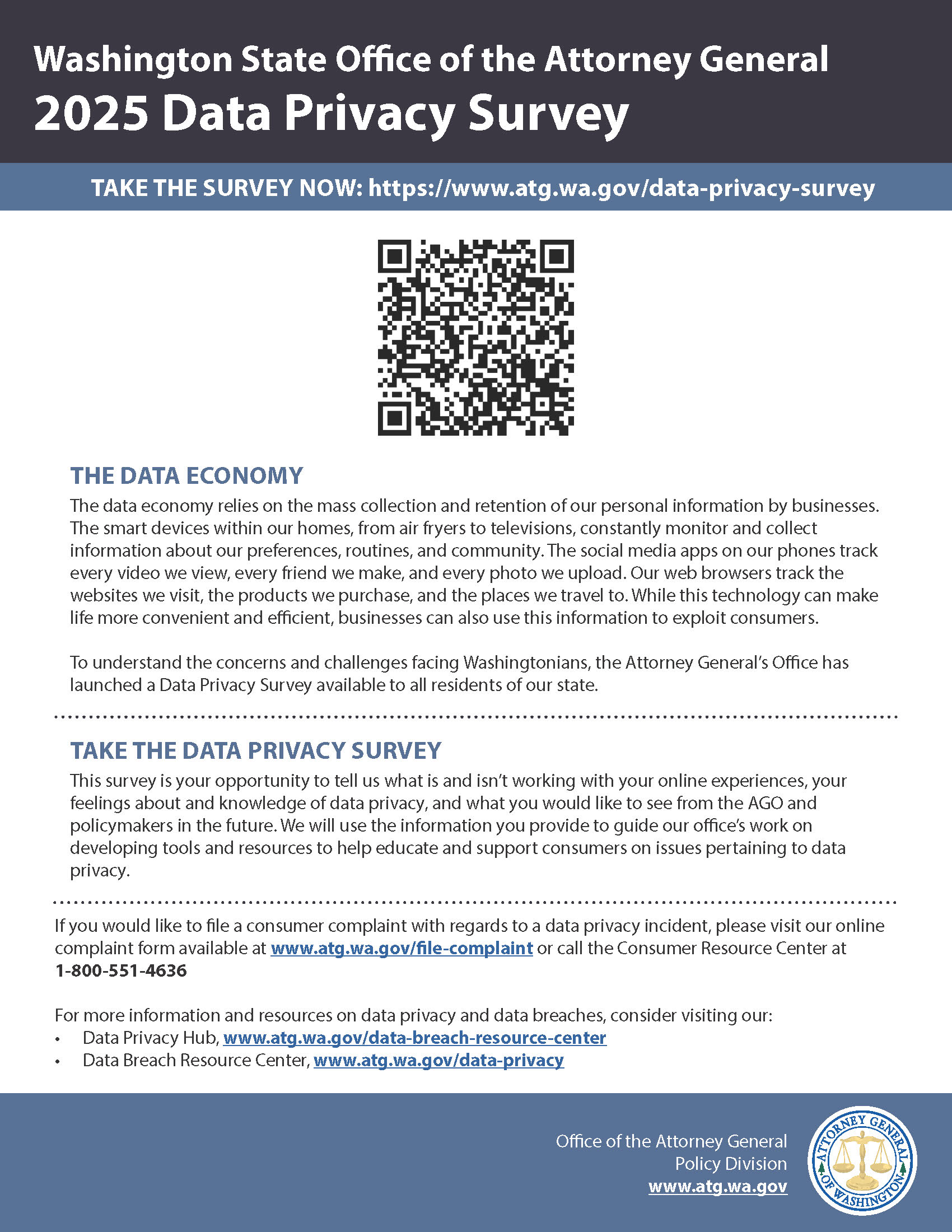 Picture of the flyer for the 2025 Data Survey. Click on the image to be taken to it.